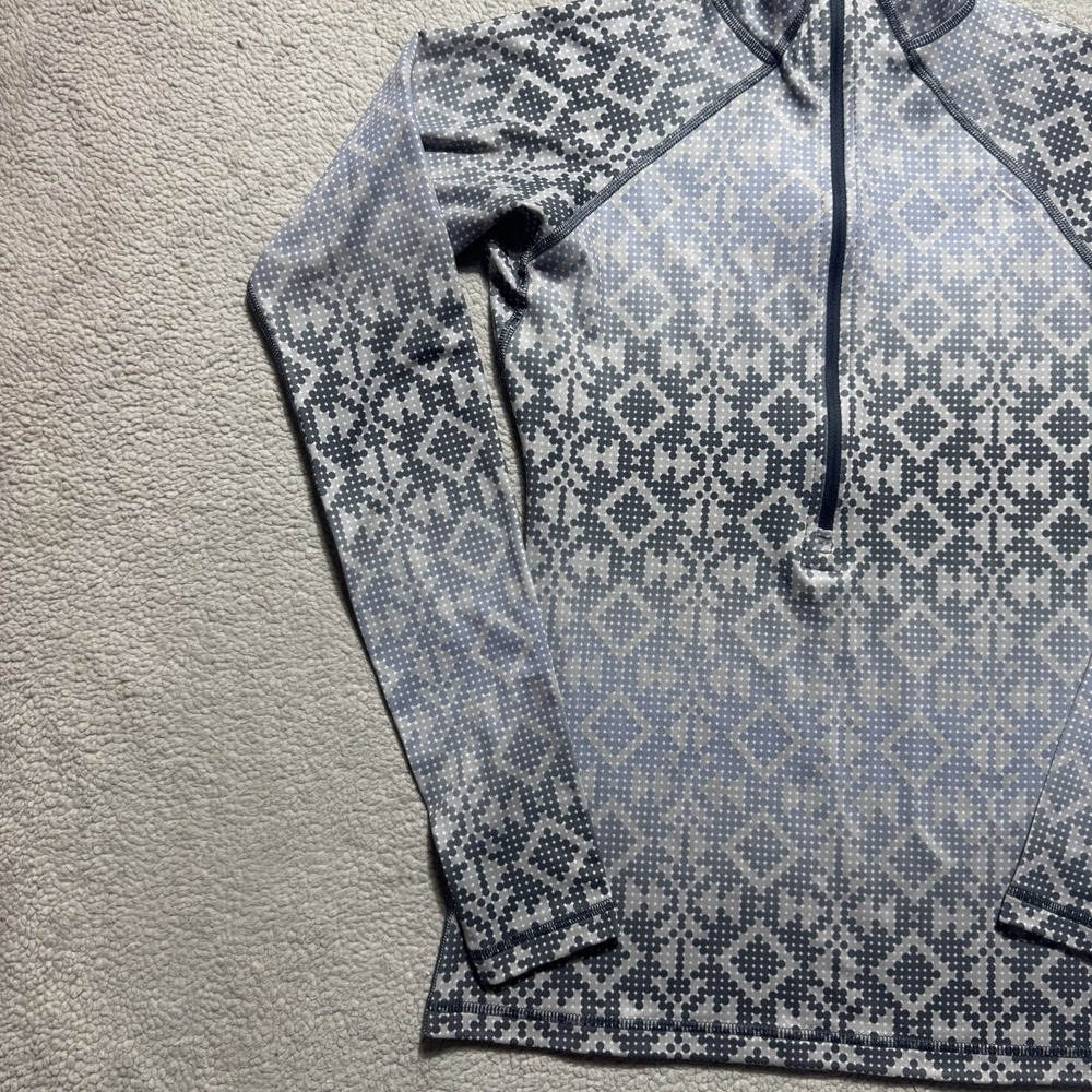 Nike Pro Top Womens Small Geometric Mock Neck 1/2 Zip Long Sleeve Pullover Gym - Picture 8 of 14